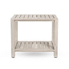 The ELISA, Teak Shower Bench, Teak Shower Stool, 21 Inch, Rustic Gray Finish